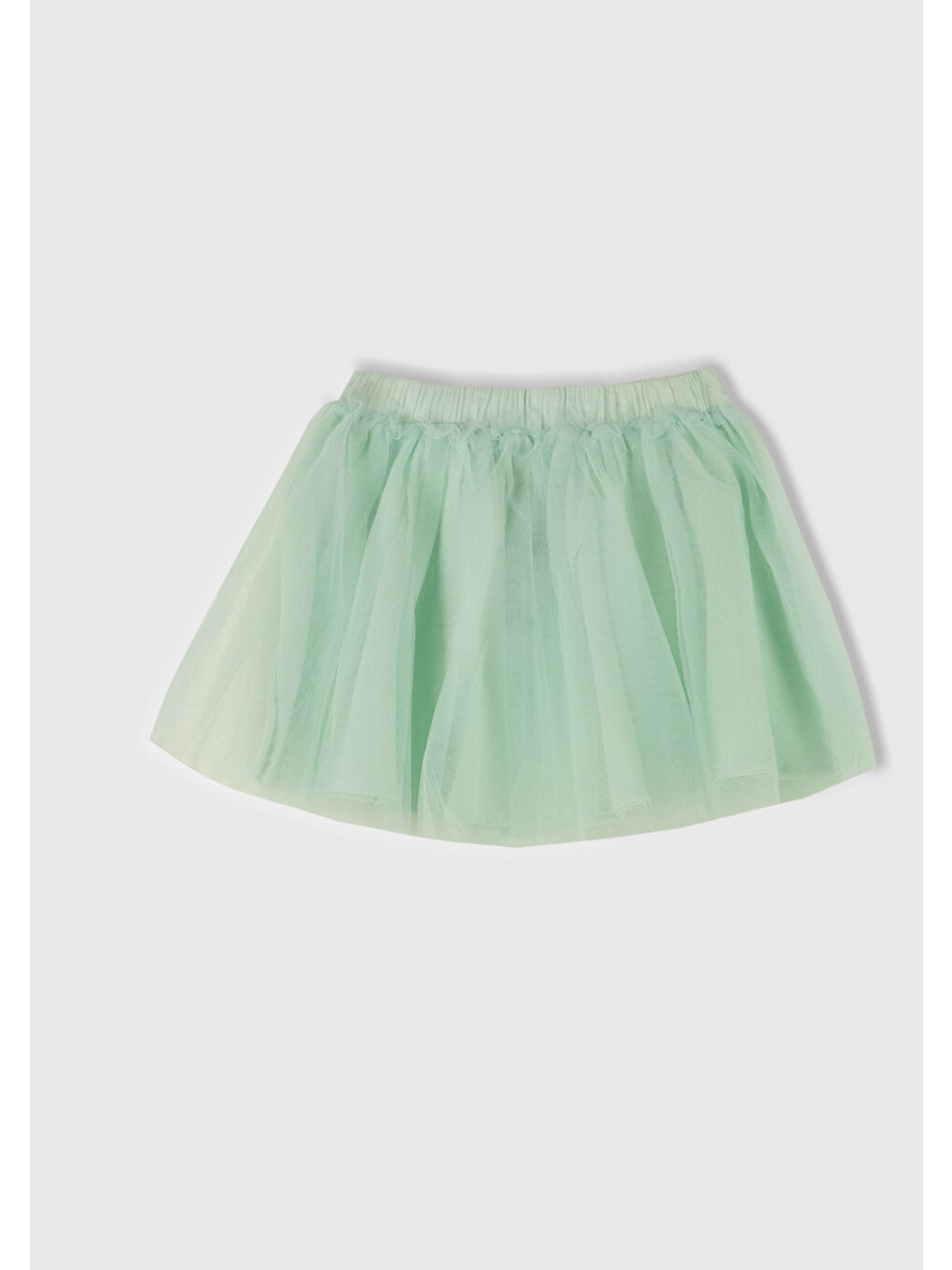 Turkuaz Kız Çocuk Su Yeşili Tül Detaylı Beli Lastikli Pileli Etek-2
