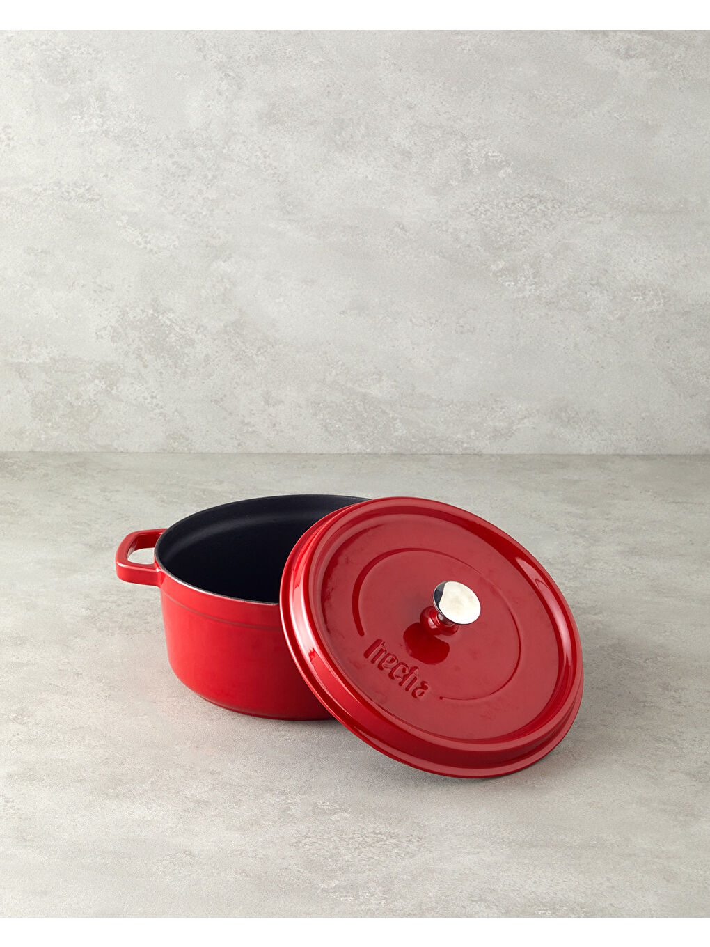 Demir Döküm Tencere 24 cm Kırmızı-1