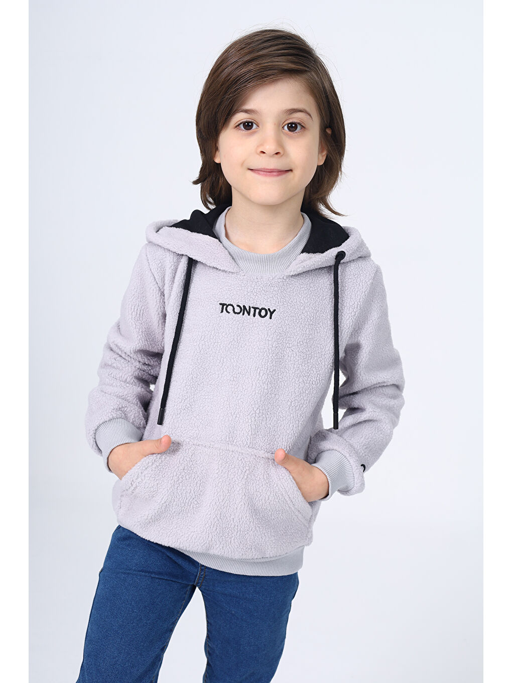 Toontoykids Siyah Unisex Çocuk Nakışlı Sweatshirt