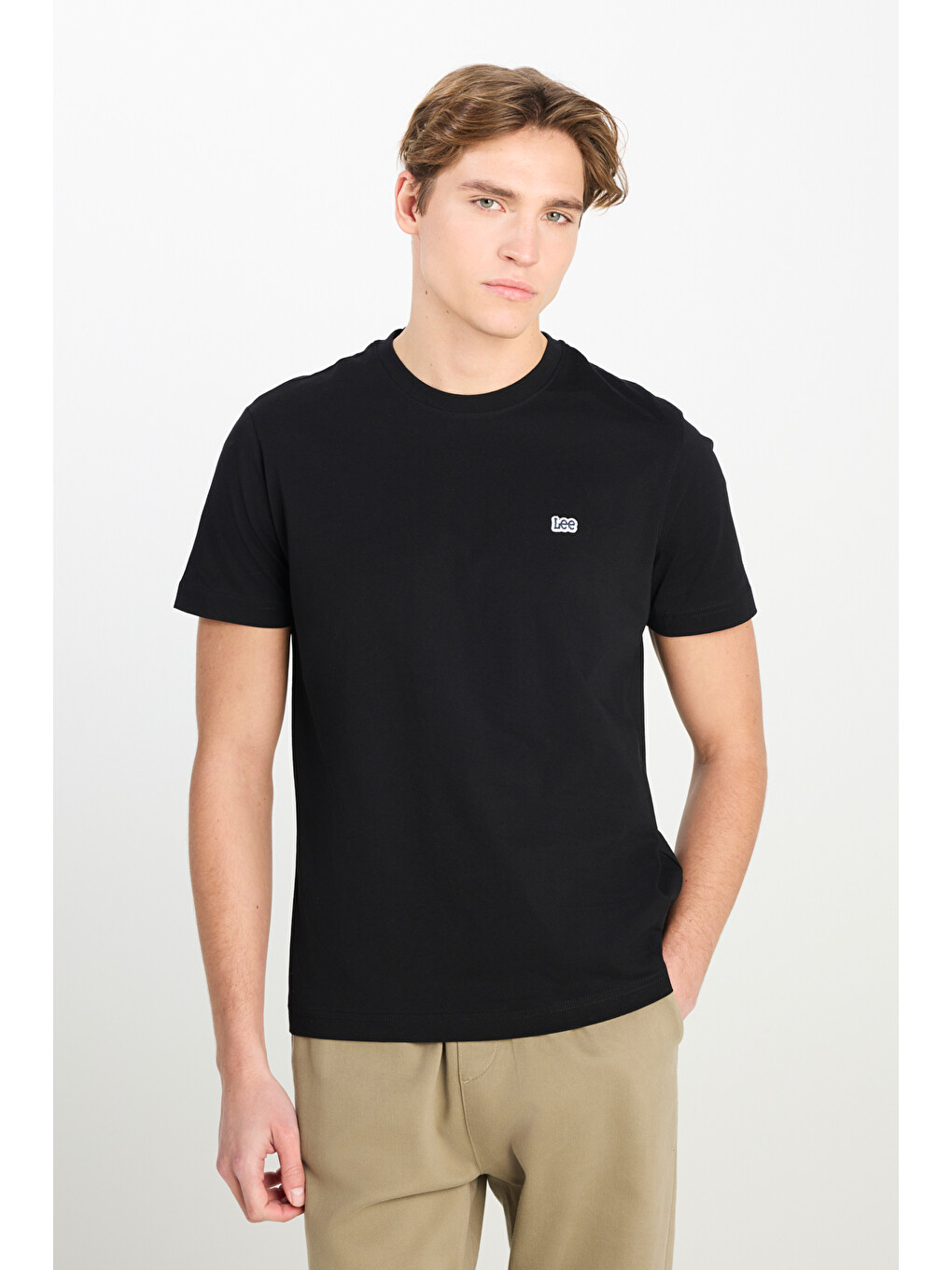 Regular Fit Normal Kesim Bisiklet Yaka Pamuklu Siyah Tişört-1