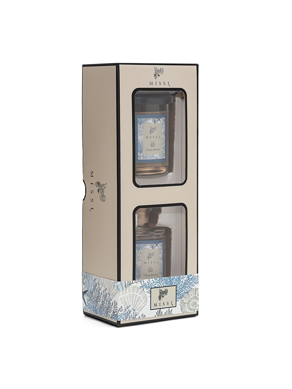 Mavi Clean Breeze Oda Kokusu ve Vegan Mum Hediye Seti-2