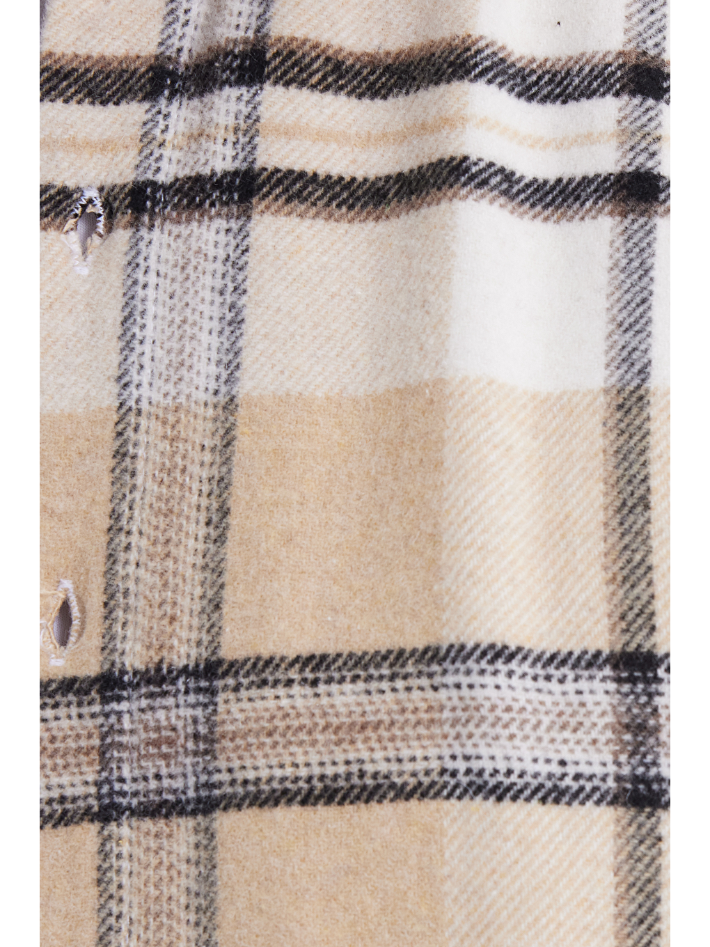 Bej Erkek Relax Fit Rahat Kesim Kışlık Kareli Oduncu Gömlek-4