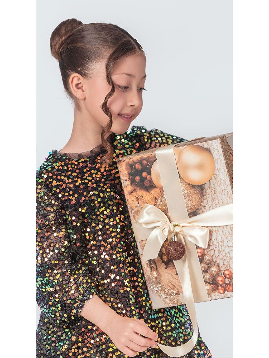 Siyah Likio Vintage Payet Kız Çocuk Abiye M00739-5