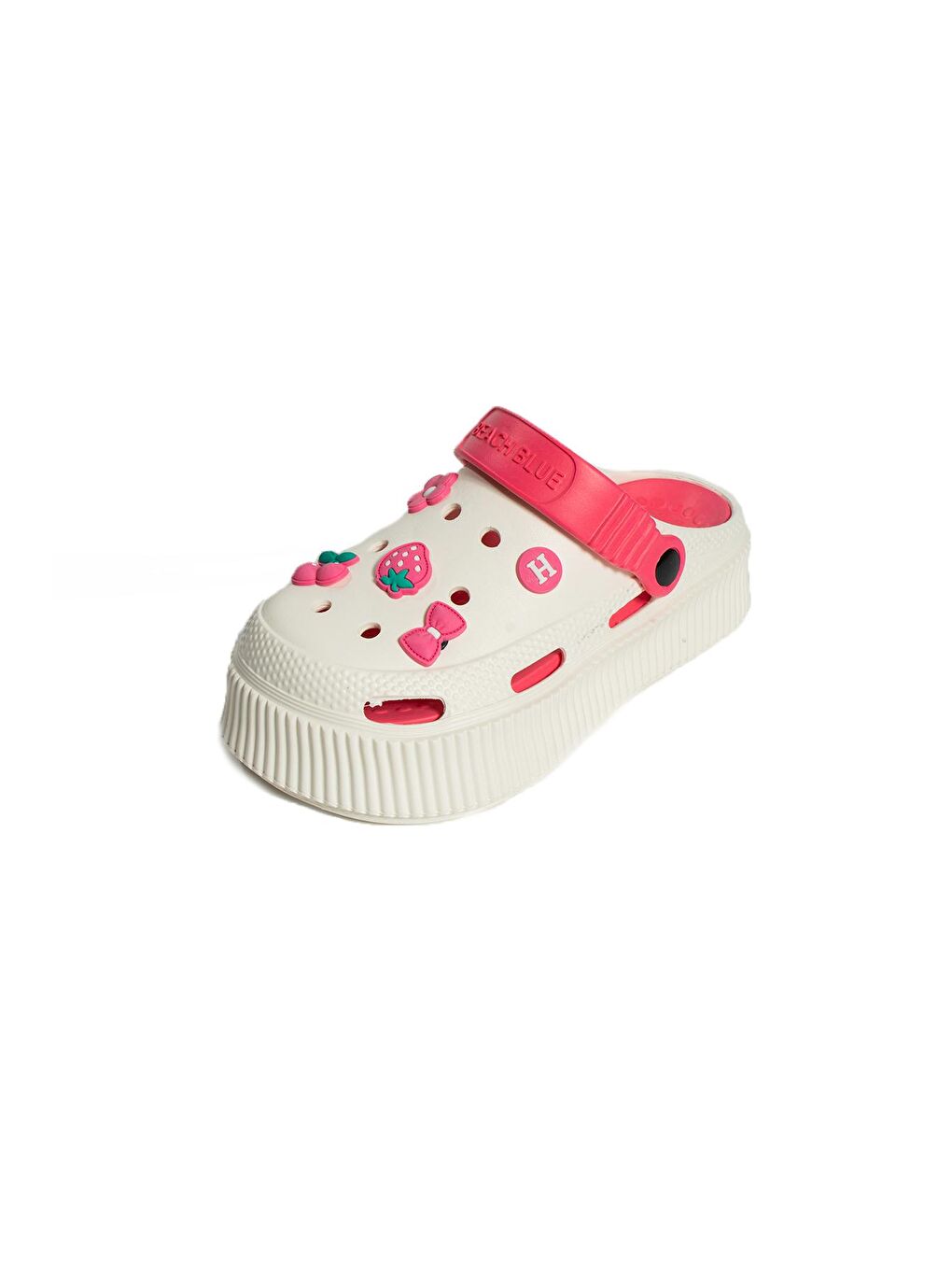 Pembe Potin Yüksek Taban Jibbitzli Eva Comfort Kadın Sandalet DNZ224-24BejFuşya - 3