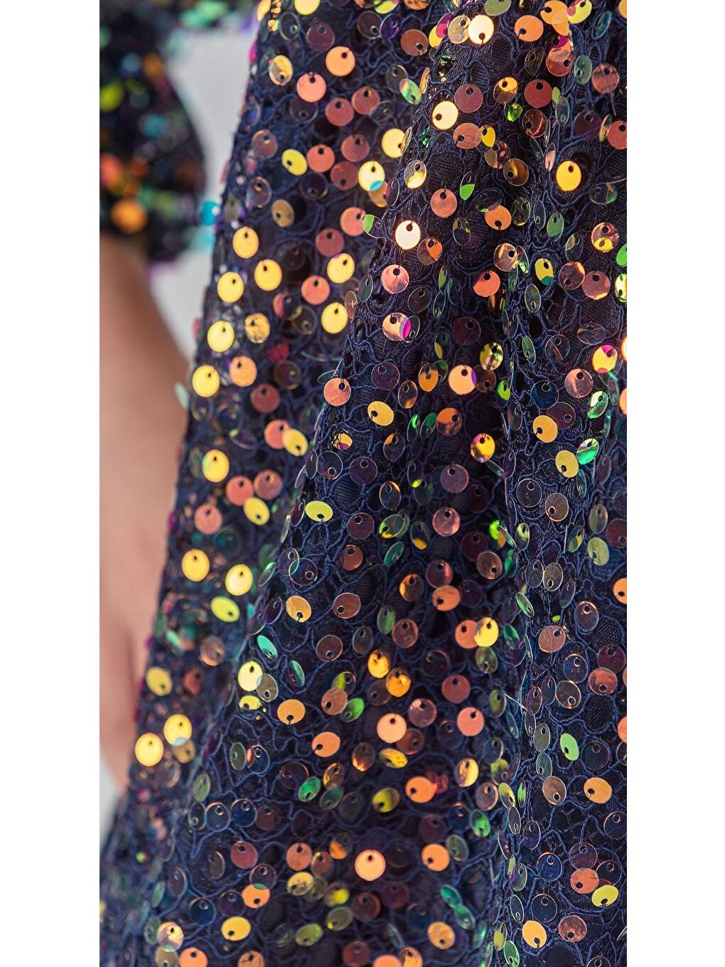 Lacivert Likio Vintage Payet Kız Çocuk Abiye M00739-6