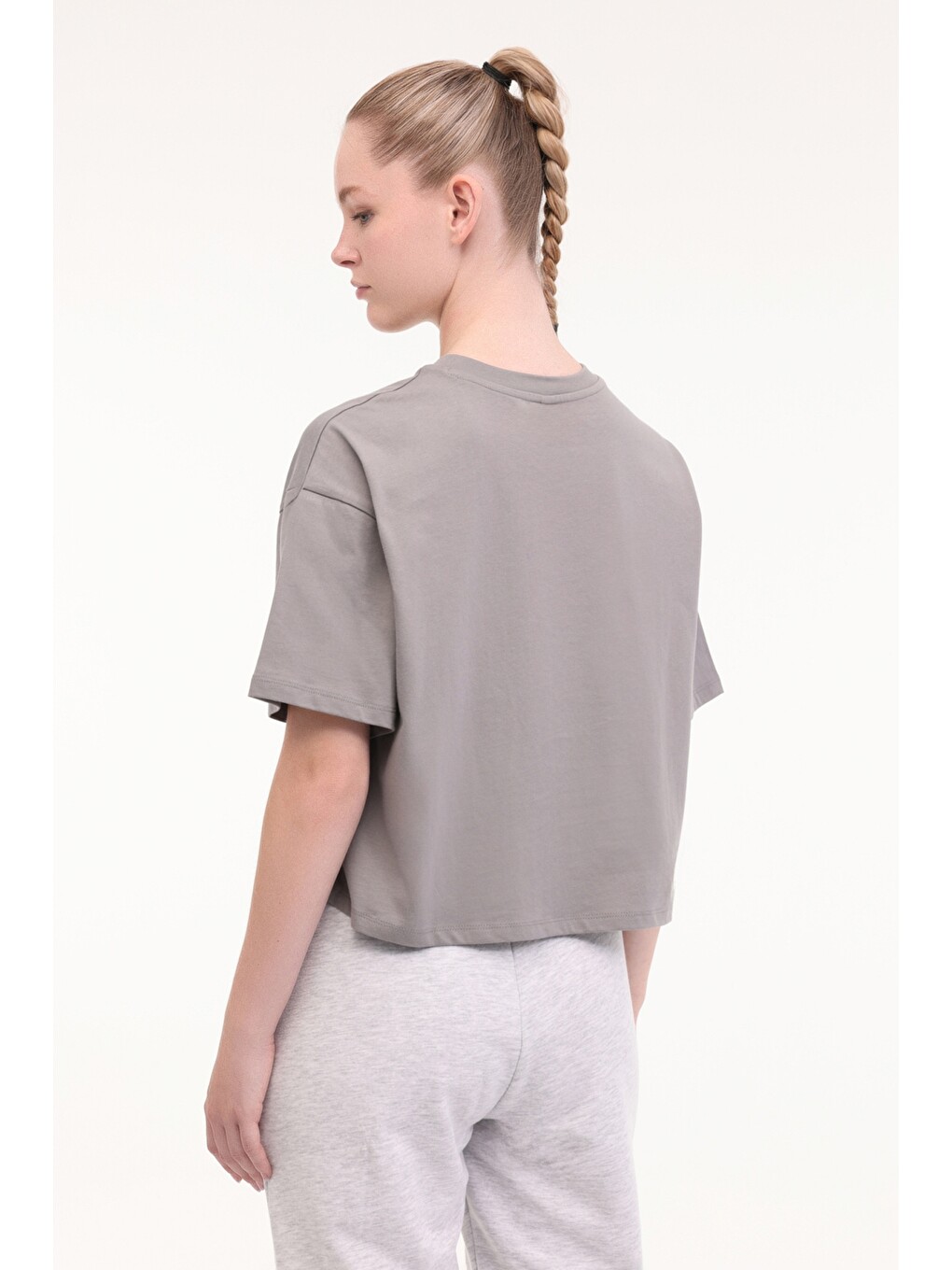Wl Anwar 11bt264 5fx Gri Kadın Kısa Kol T-shirt-2