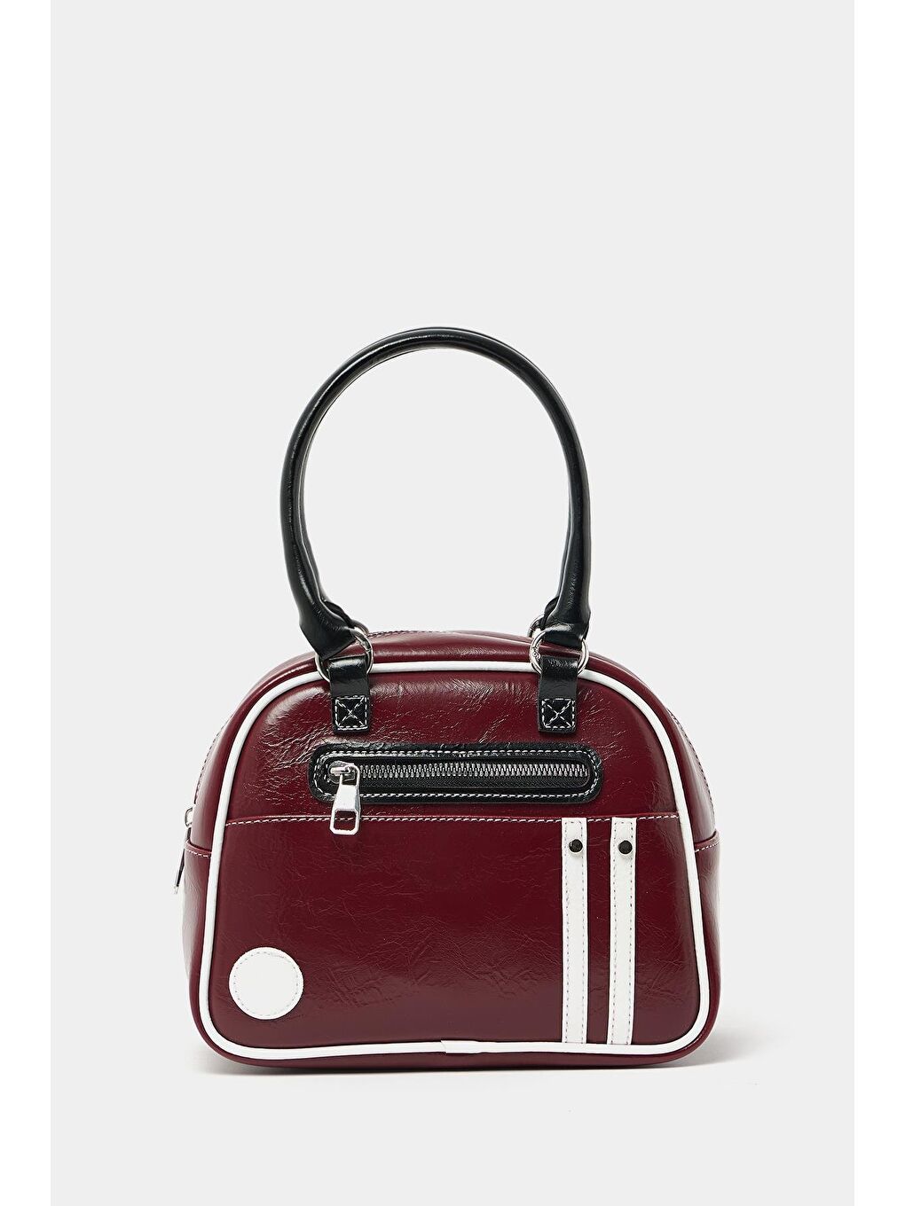 Retro Bowling El Ve Omuz Çanta Bordo