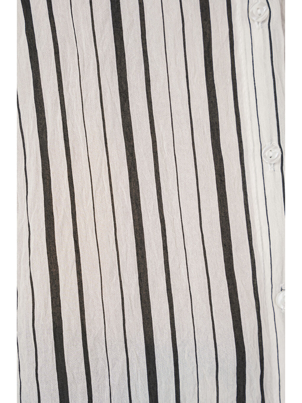 Kadın Çizgili Kısa Kol Gömlek 20345 - Siyah-4