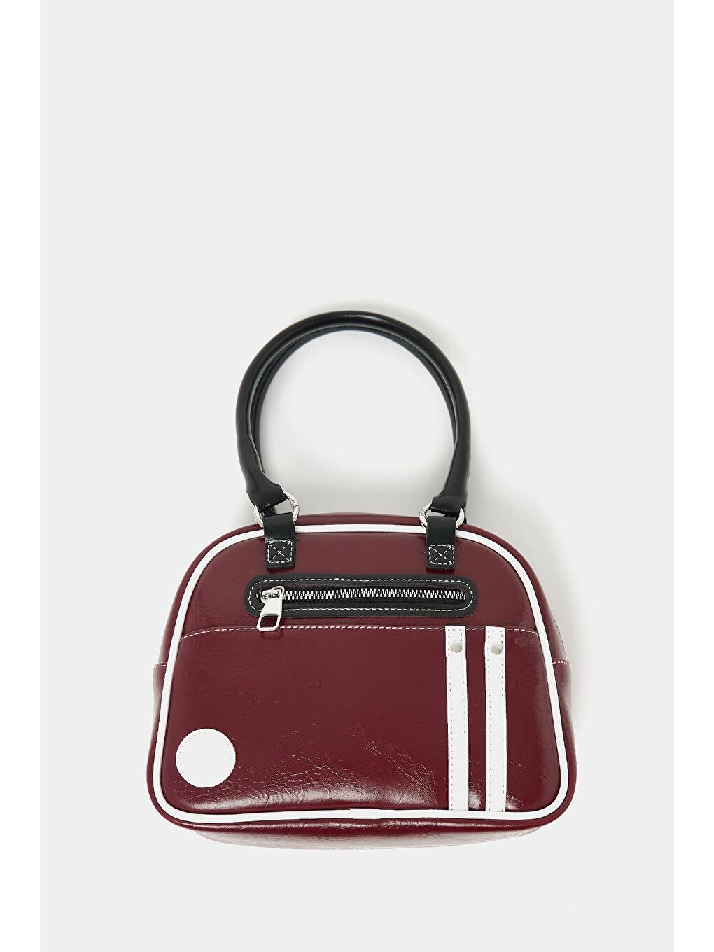 Retro Bowling El Ve Omuz Çanta Bordo-4