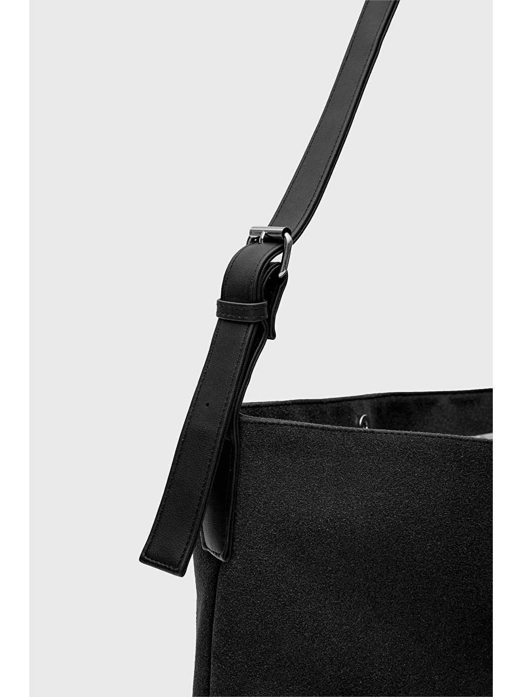 Agatha Süet Omuz Çantası Siyah-9