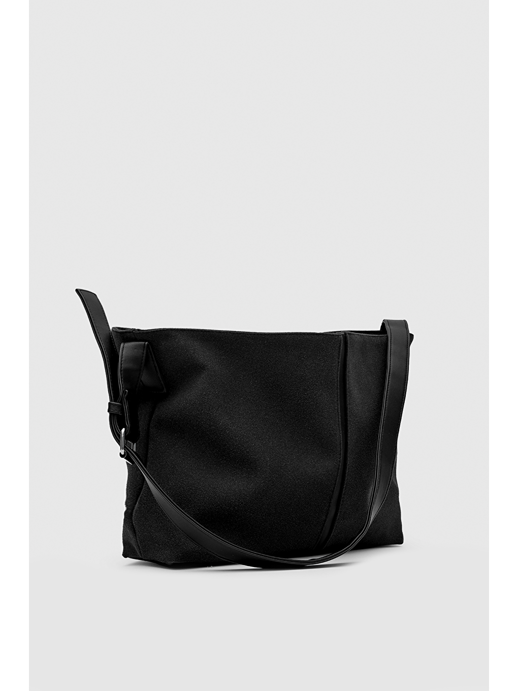 Agatha Süet Omuz Çantası Siyah-10