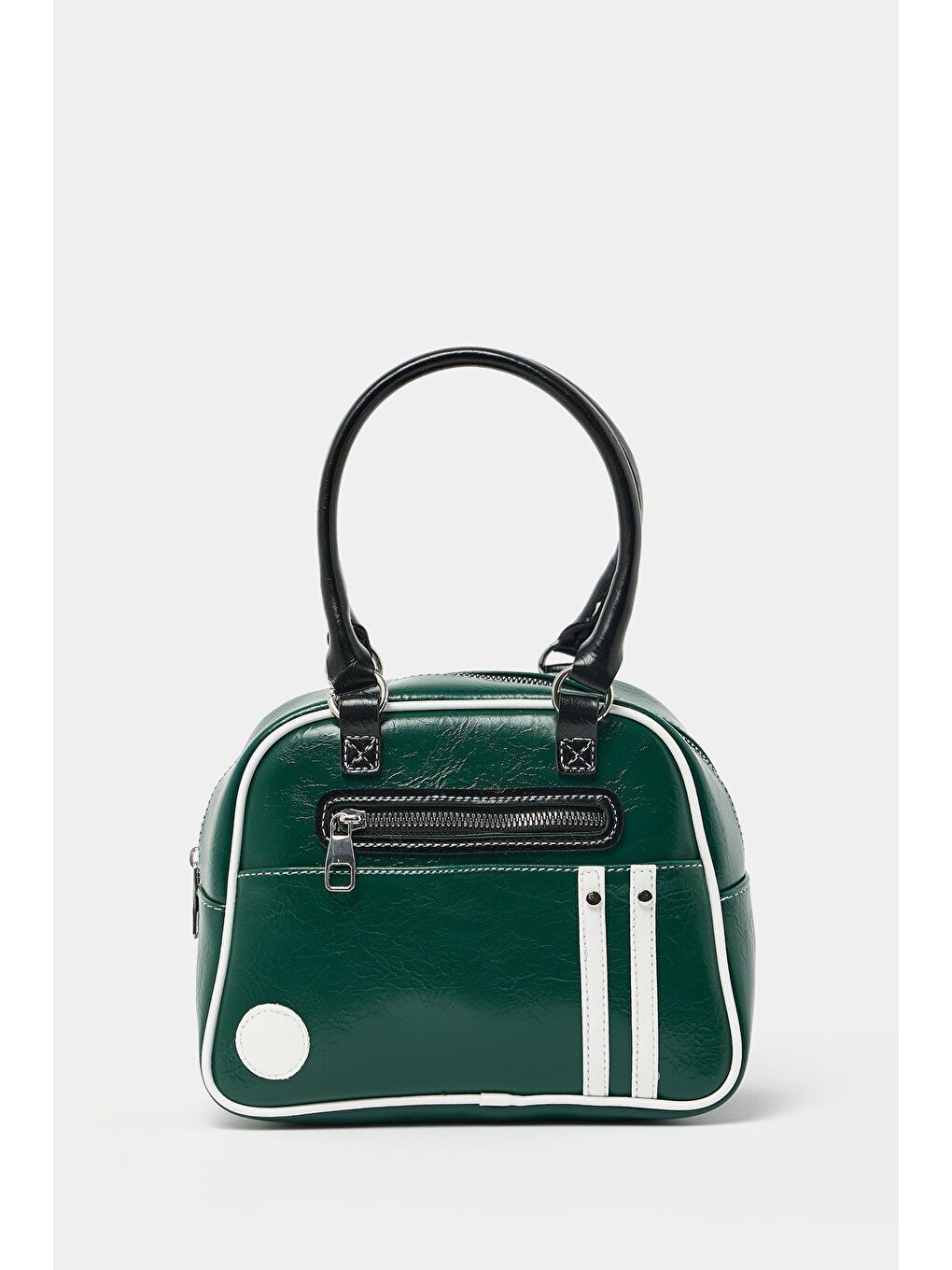 Retro Bowling El Ve Omuz Çanta Yeşil