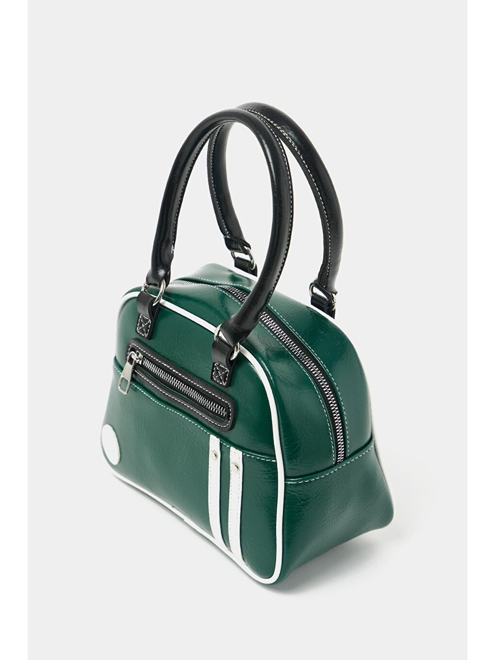 Retro Bowling El Ve Omuz Çanta Yeşil-1