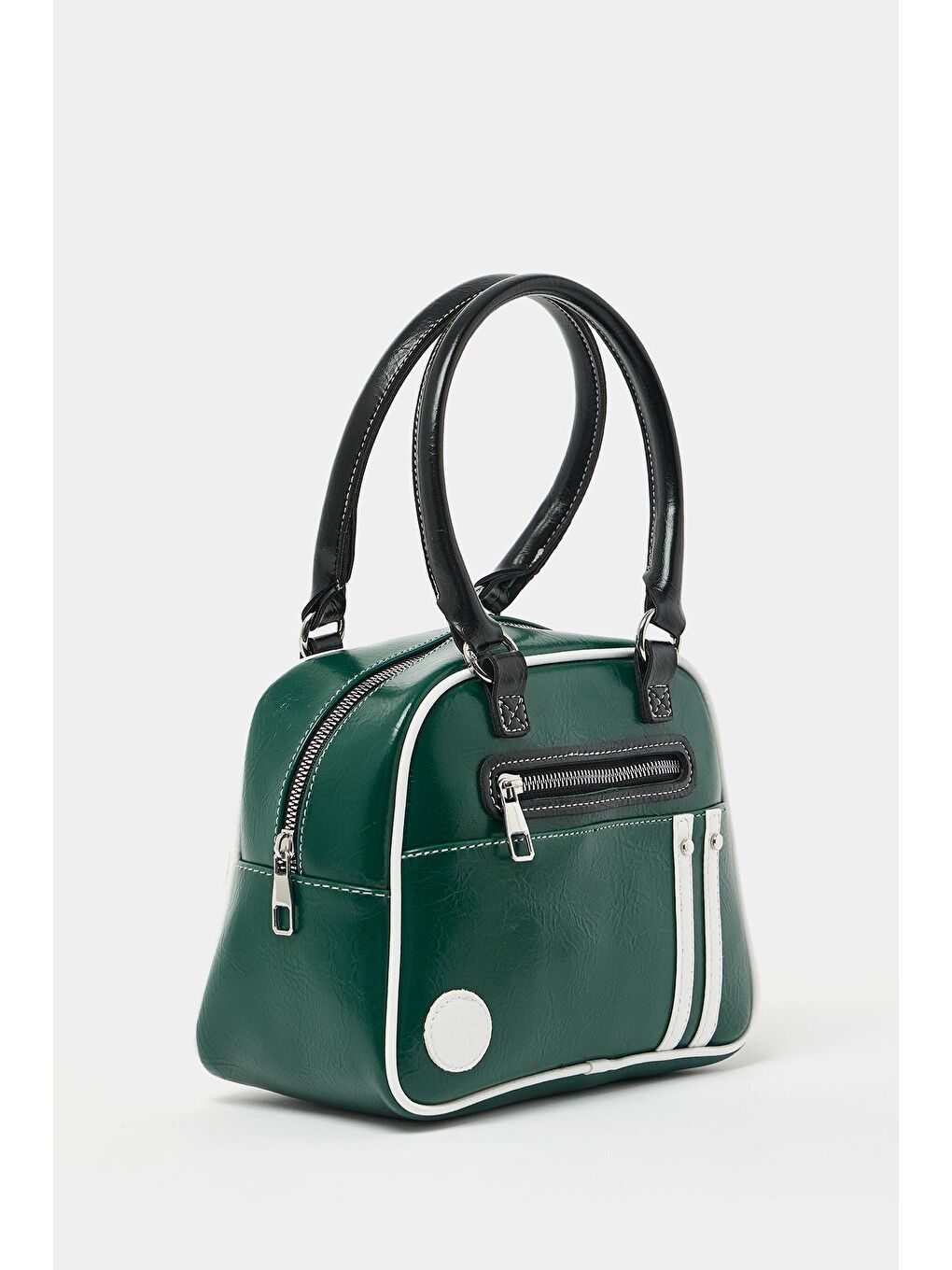 Retro Bowling El Ve Omuz Çanta Yeşil-3