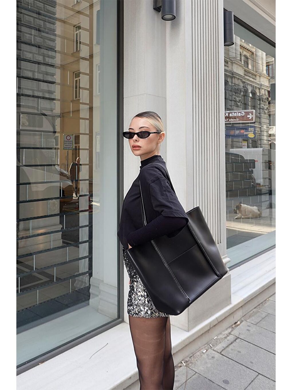 Pax Big Size Omuz Çantası Siyah-8