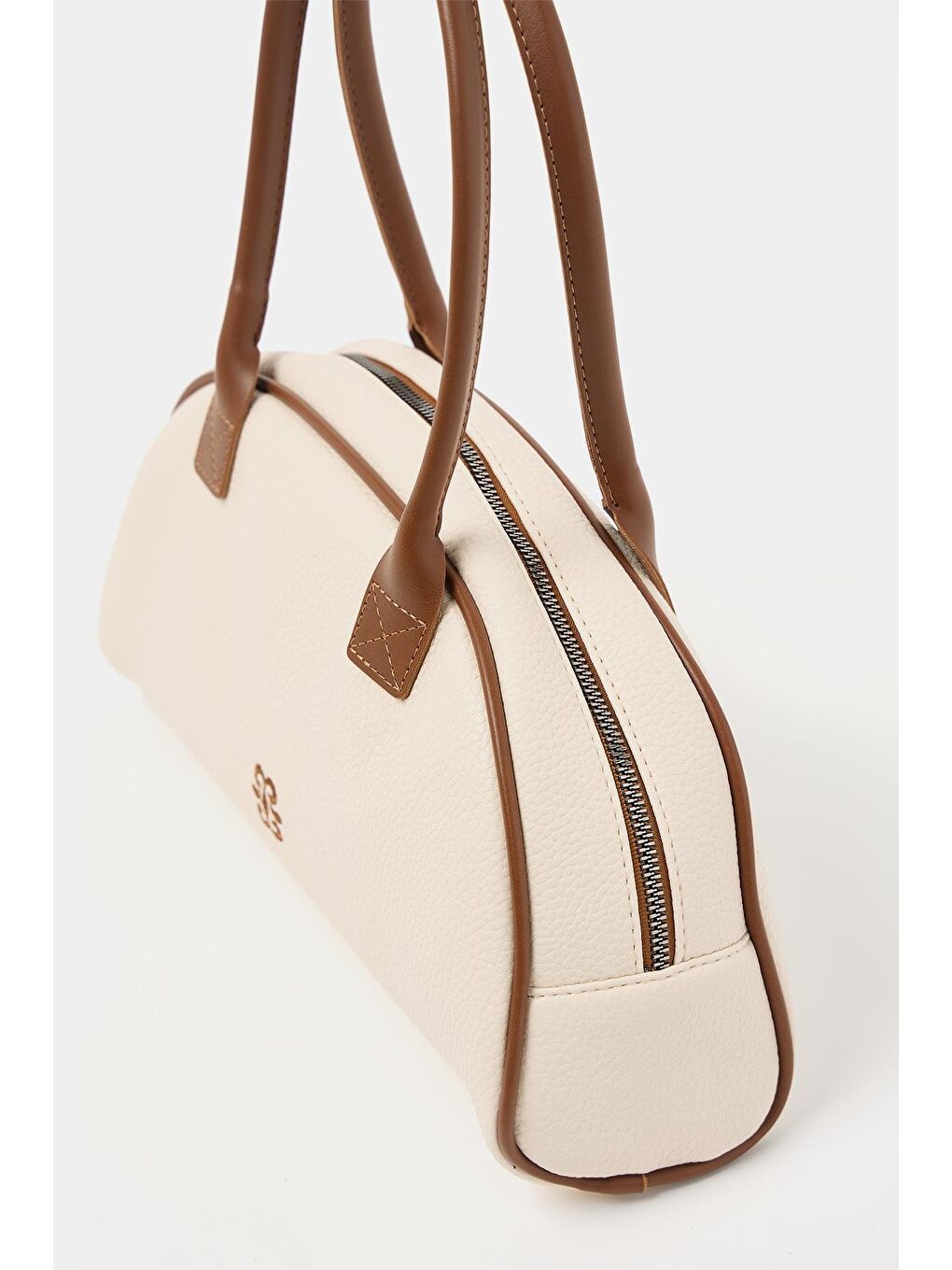 Retro El Ve Omuz Çantası Bej-2