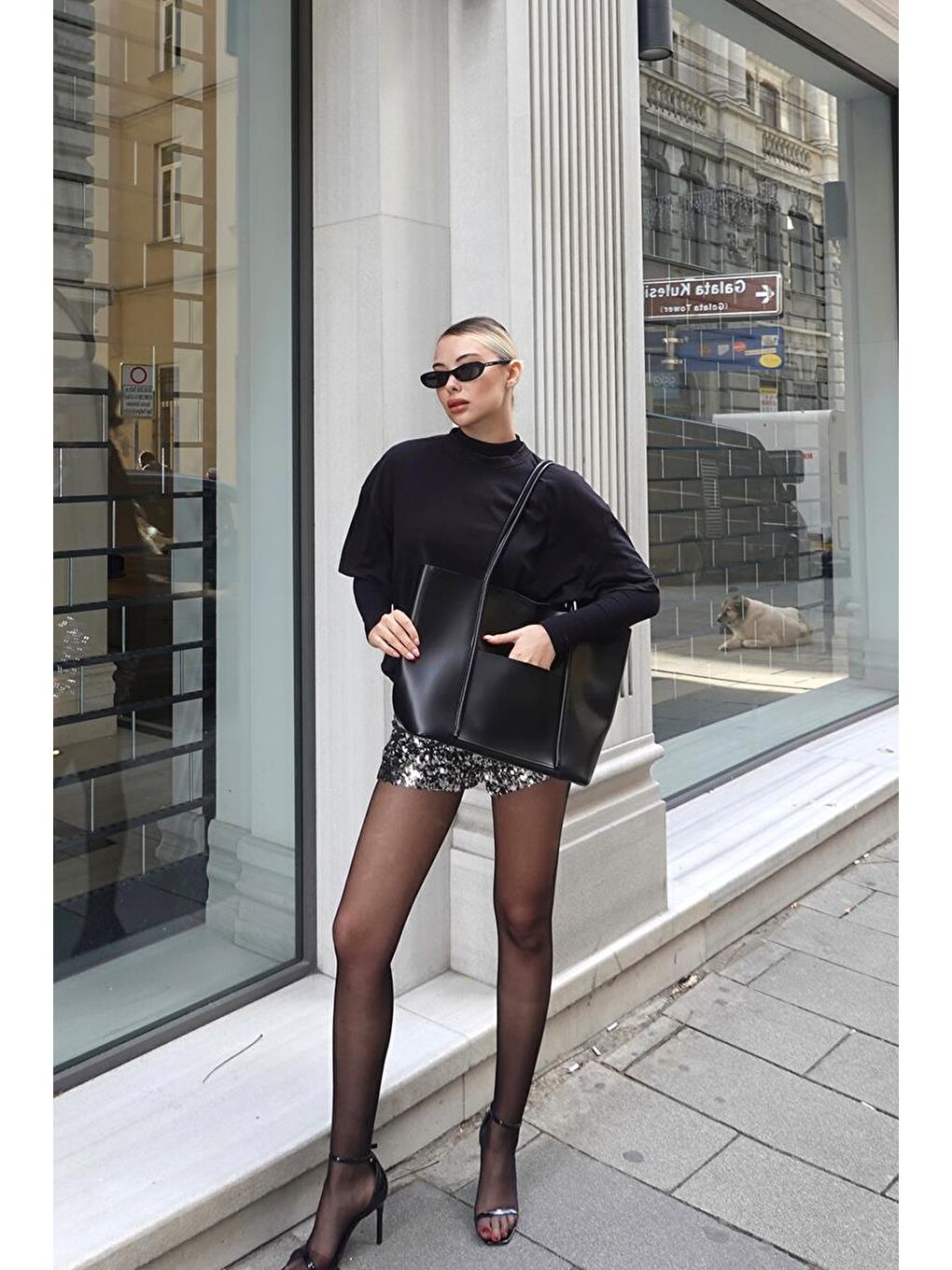 Pax Big Size Omuz Çantası Siyah-10