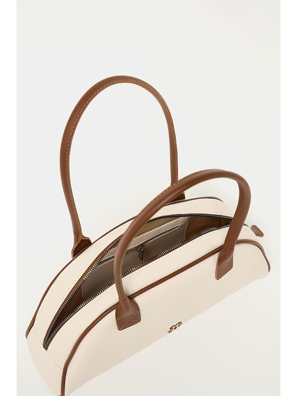 Retro El Ve Omuz Çantası Bej-4