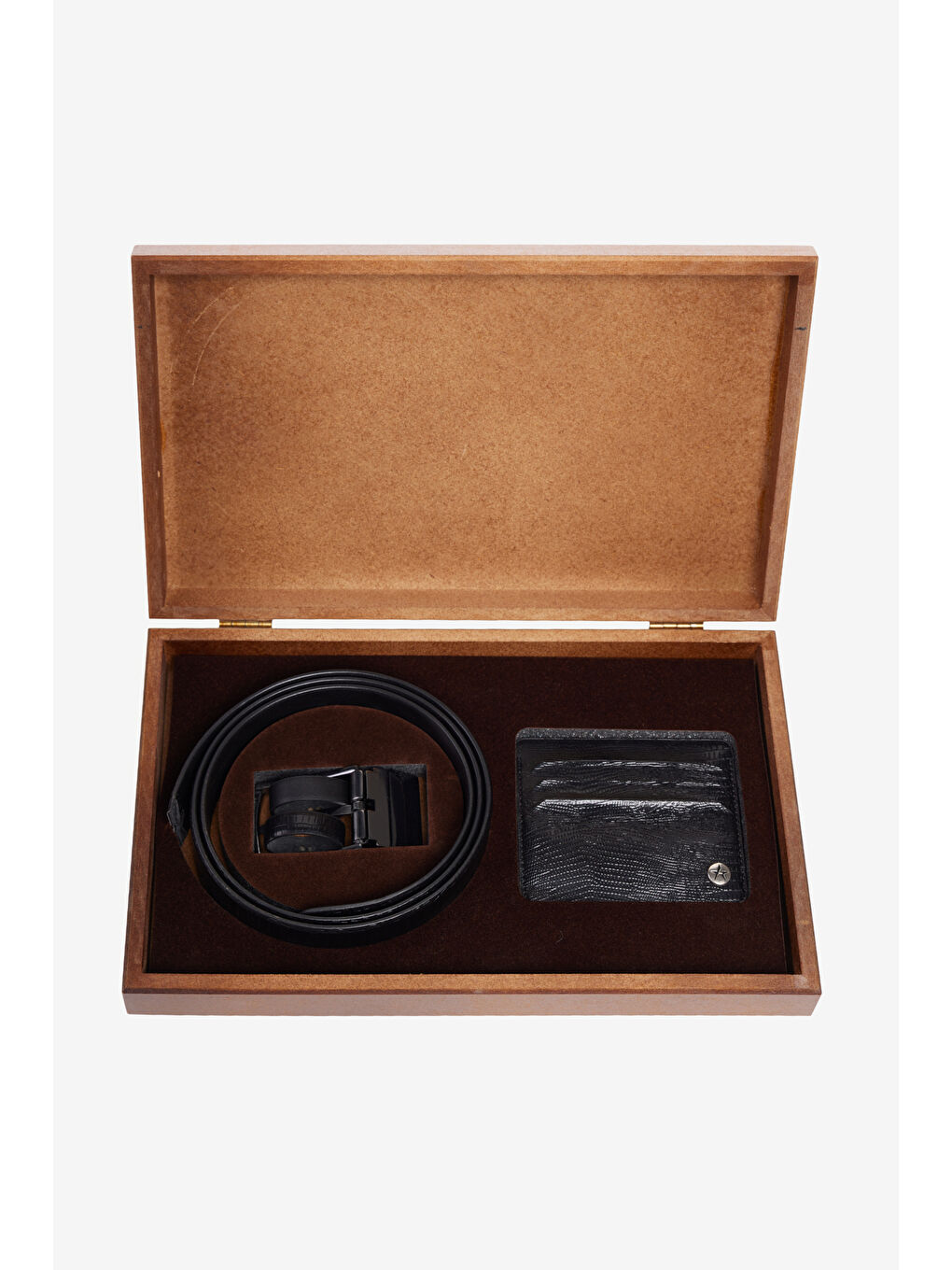 Erkek Siyah Kemer - Kartlık Aksesuar Set-1