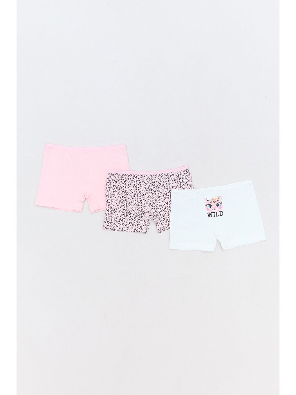 Pembe Tavşan Baskılı 3 Lü Kız Çocuk Boxer