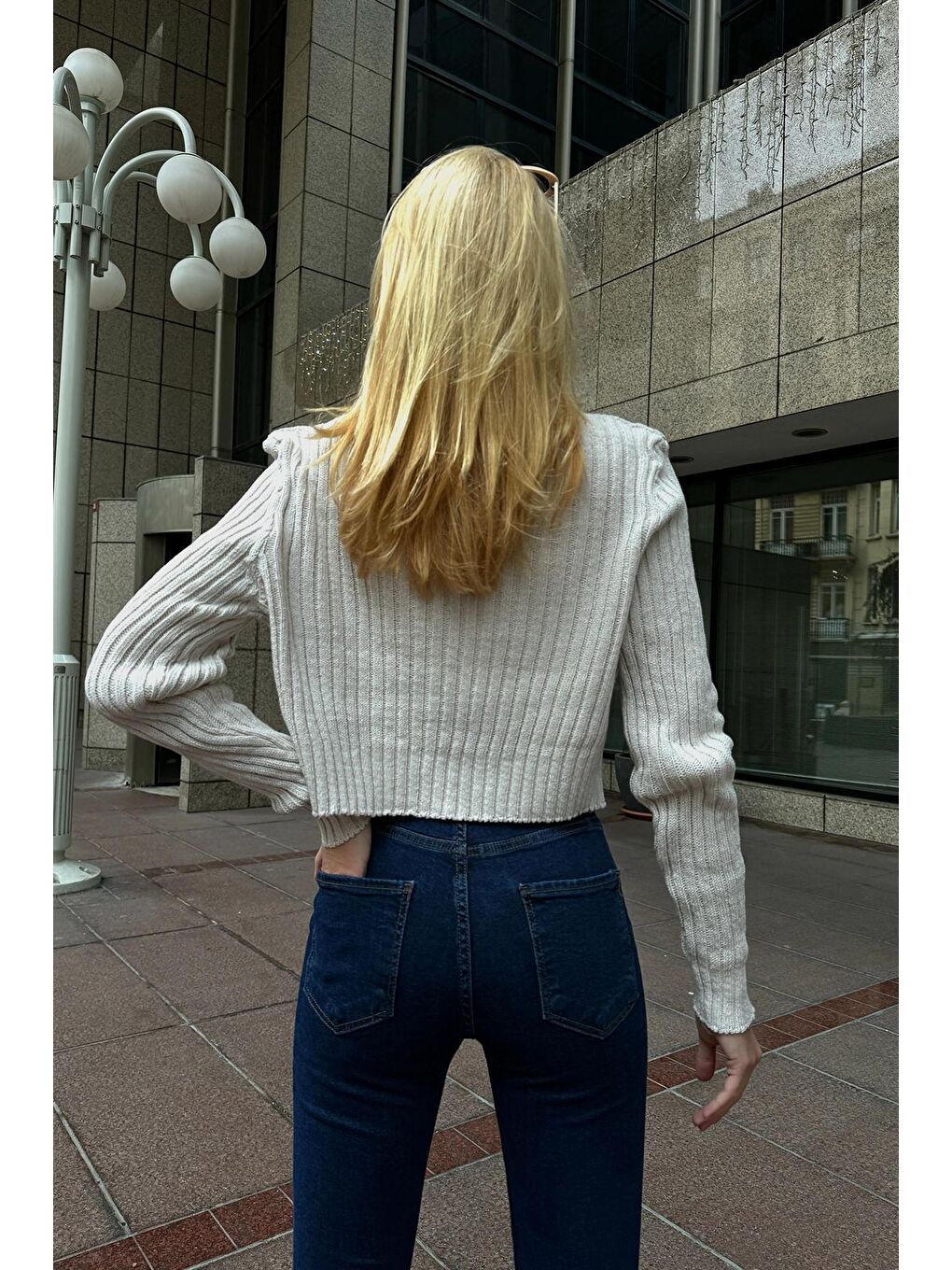 Bej Askılı Bluz ve Düğmeli Hırka Triko Takım-3