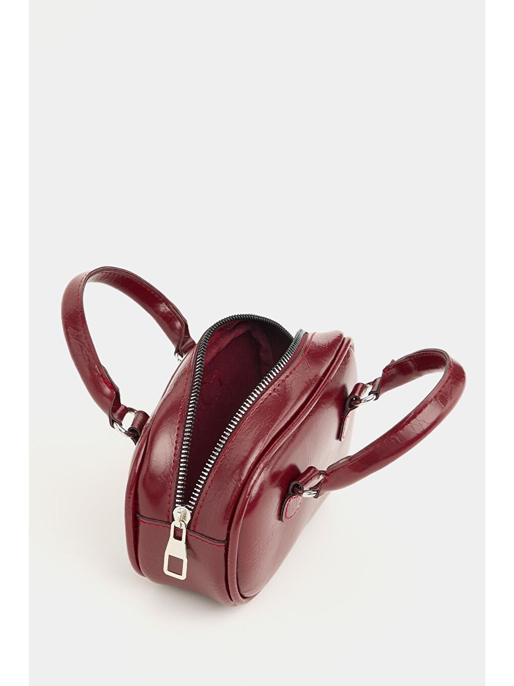 Mini Çapraz Askılı Retro Çanta Bordo-5