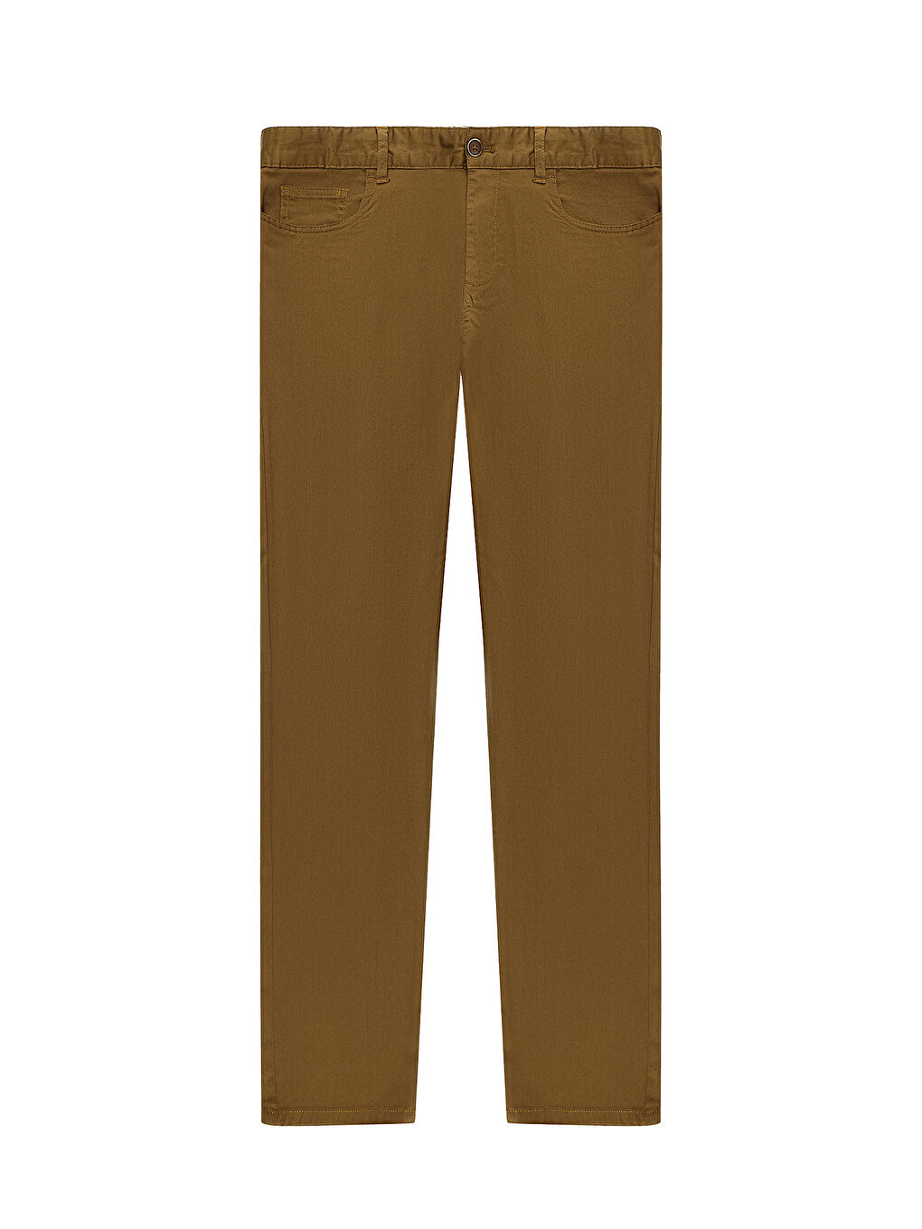 Kahverengi Slim Fit Dar Kesim Elastanlı Kanvas / Chino Pantolon-6
