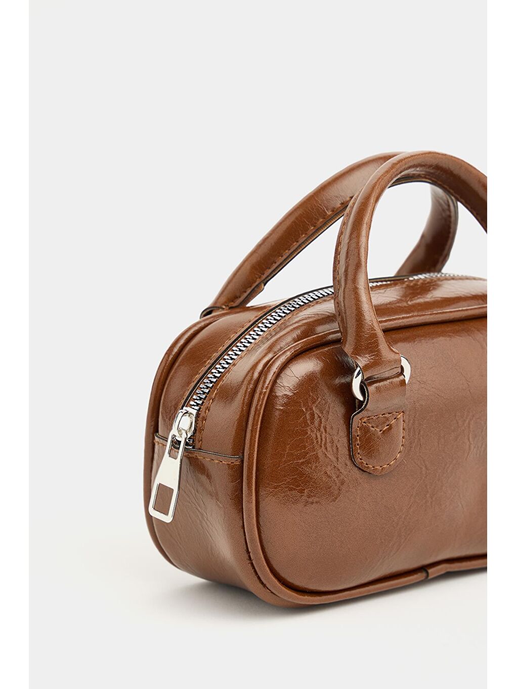 Kahverengi Mini Çapraz Askılı Retro Çanta Taba-1