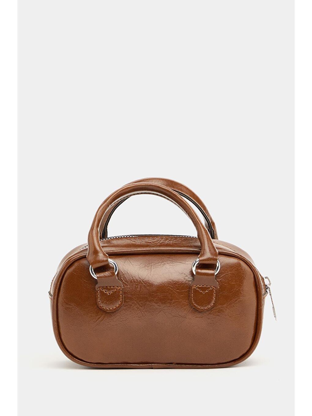 Kahverengi Mini Çapraz Askılı Retro Çanta Taba-3