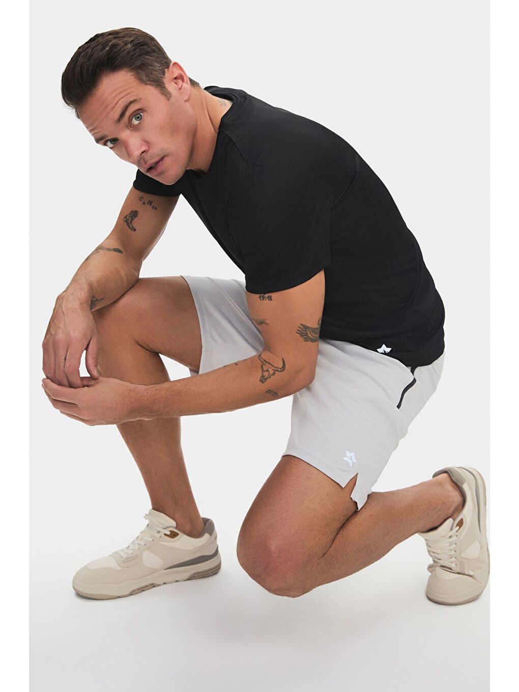 Joystar Gri Erkek Slim Fit Sporcu Şort - 2