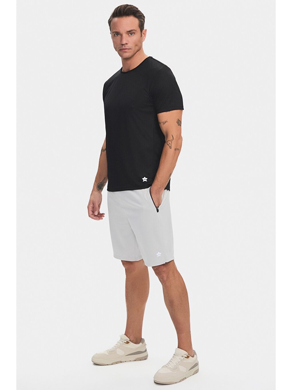 Joystar Gri Erkek Slim Fit Sporcu Şort - 3