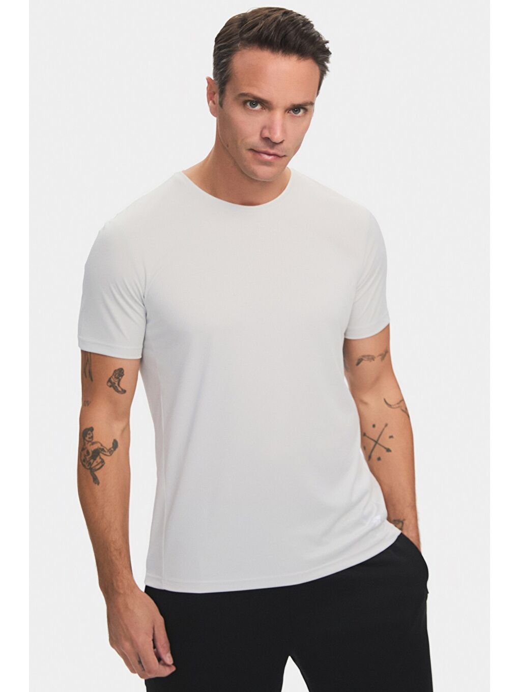 Gri Erkek Slim Fit Sporcu Tshirt-2