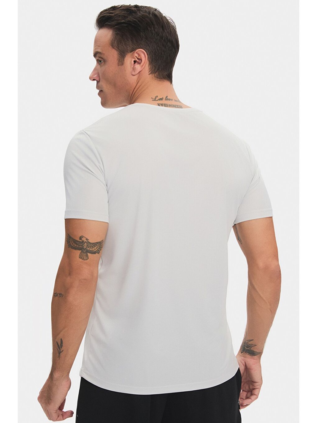 Gri Erkek Slim Fit Sporcu Tshirt-4