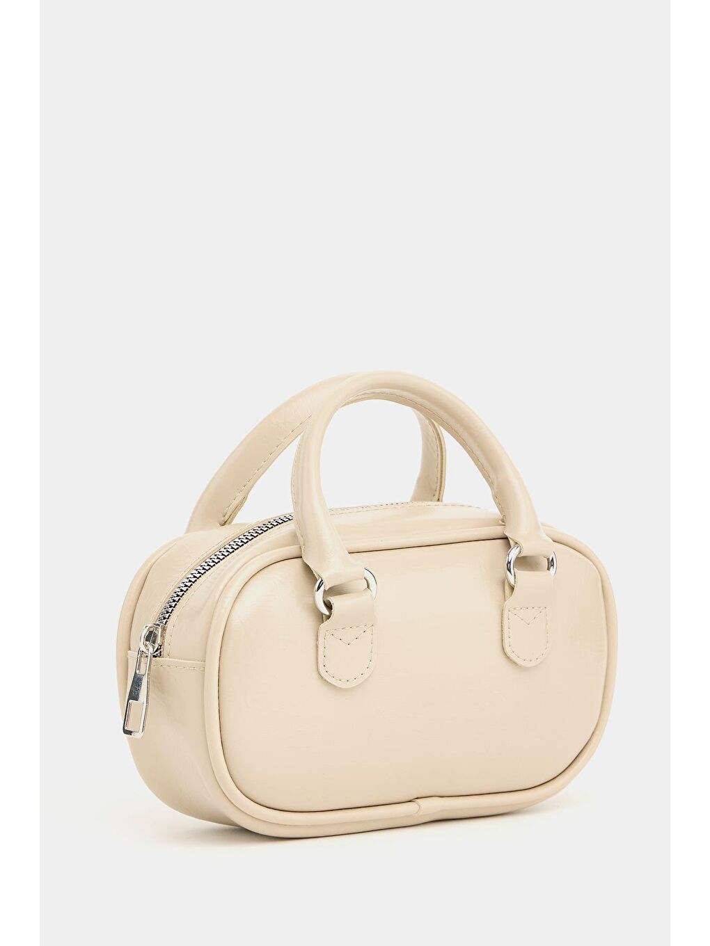 Ekru Mini Çapraz Askılı Retro Çanta Krem-2