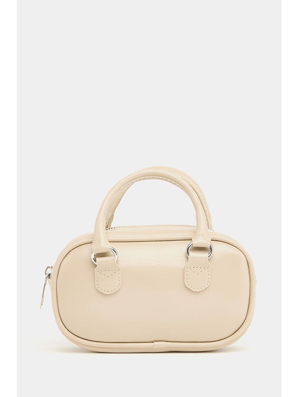 Ekru Mini Çapraz Askılı Retro Çanta Krem-3