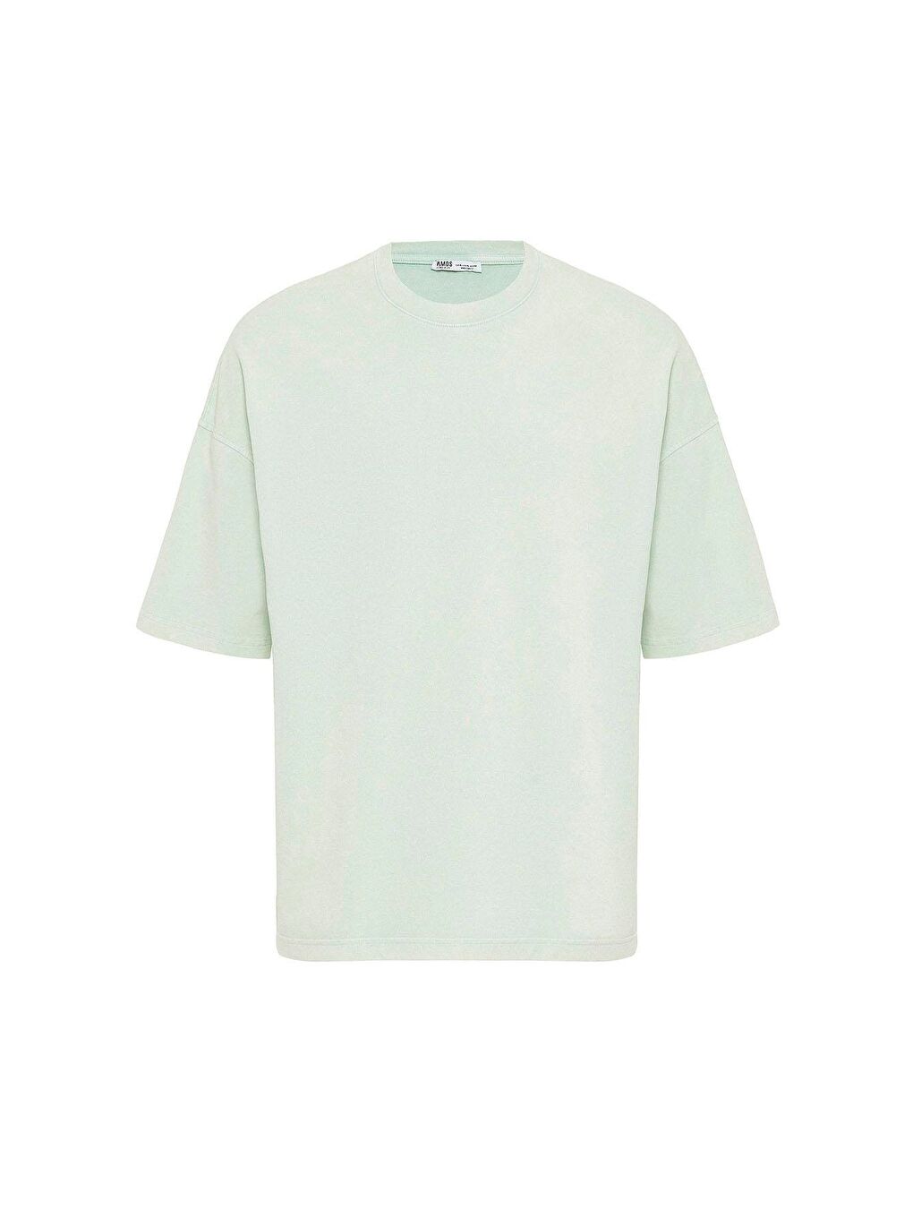 Yeşil Yıkamalı Oversize Tişört Mint-1