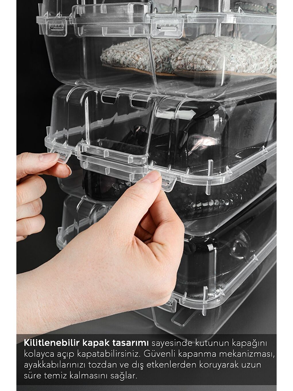 Renksiz 20 Adet Kadın Ayakkabı Kutusu Şeffaf Ayakkabı Düzenleyici Saklama Kutusu Organizer Seyahat Kutusu-1