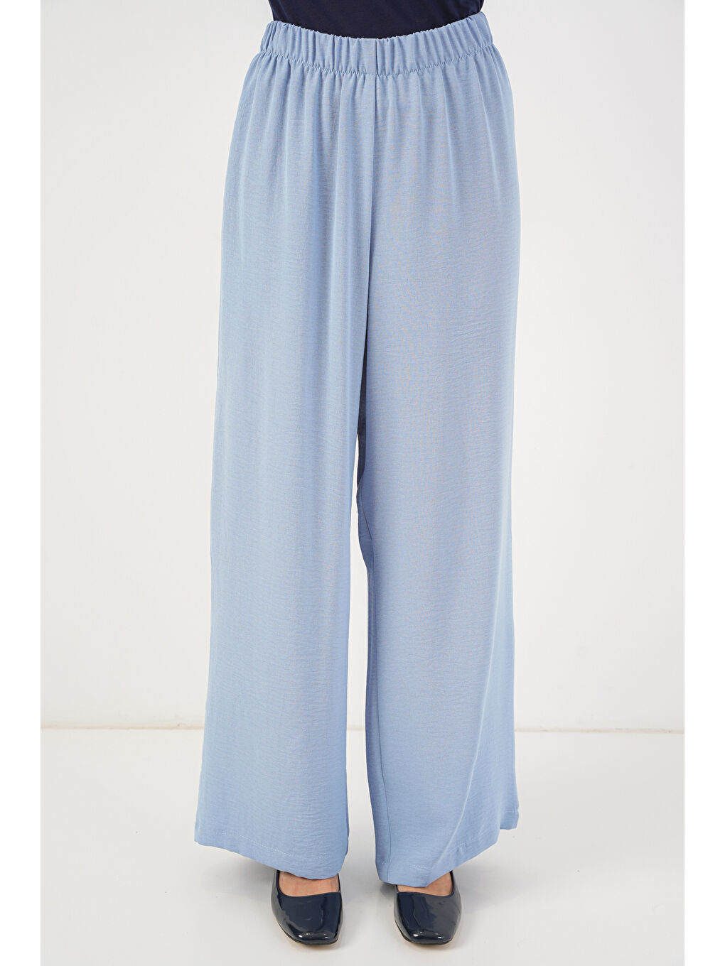 Kadın Önü Bağcıklı Tunik Pantolon İkili Takım 6744 - Mavi-4