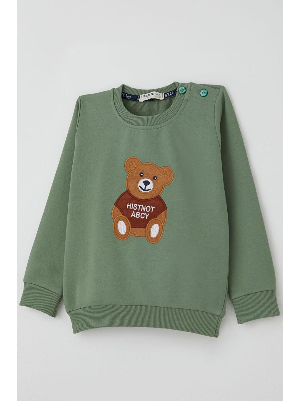 Erkek Bebek Eşofman Takımı Sevimli Ayıcık Nakış Detaylı Mint Yeşili (9 Ay-3 Yaş)-5