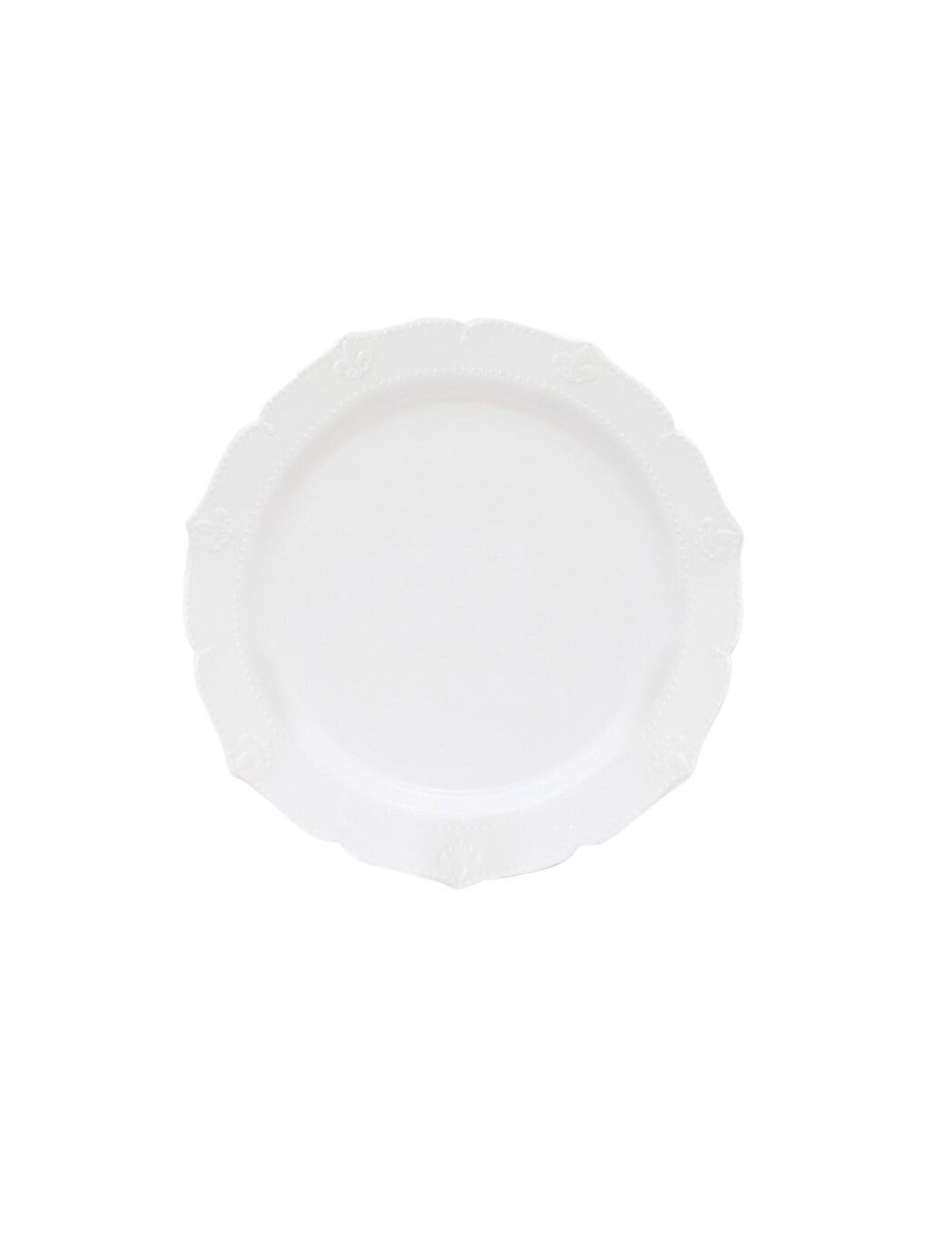 Lüks Mika Tabak Vintage Desenli Plastik Parti Tabağı Beyaz 22 cm 6'lı-1