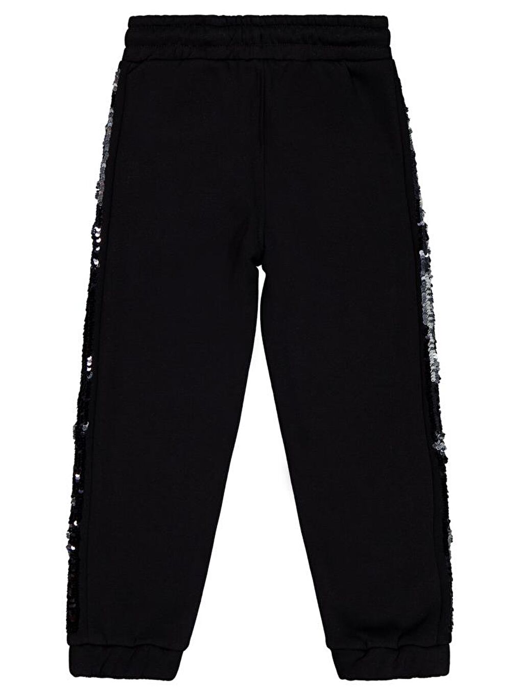 Siyah Girls Şerit Pul Nakışlı 6-9 Yaş Eşofman Altı