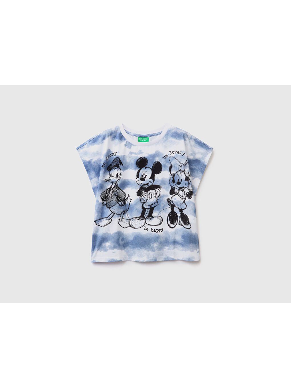 United Colors Of Benetton Kız Çocuk Turkuaz Disney Karakter Baskılı Batik T-Shirt