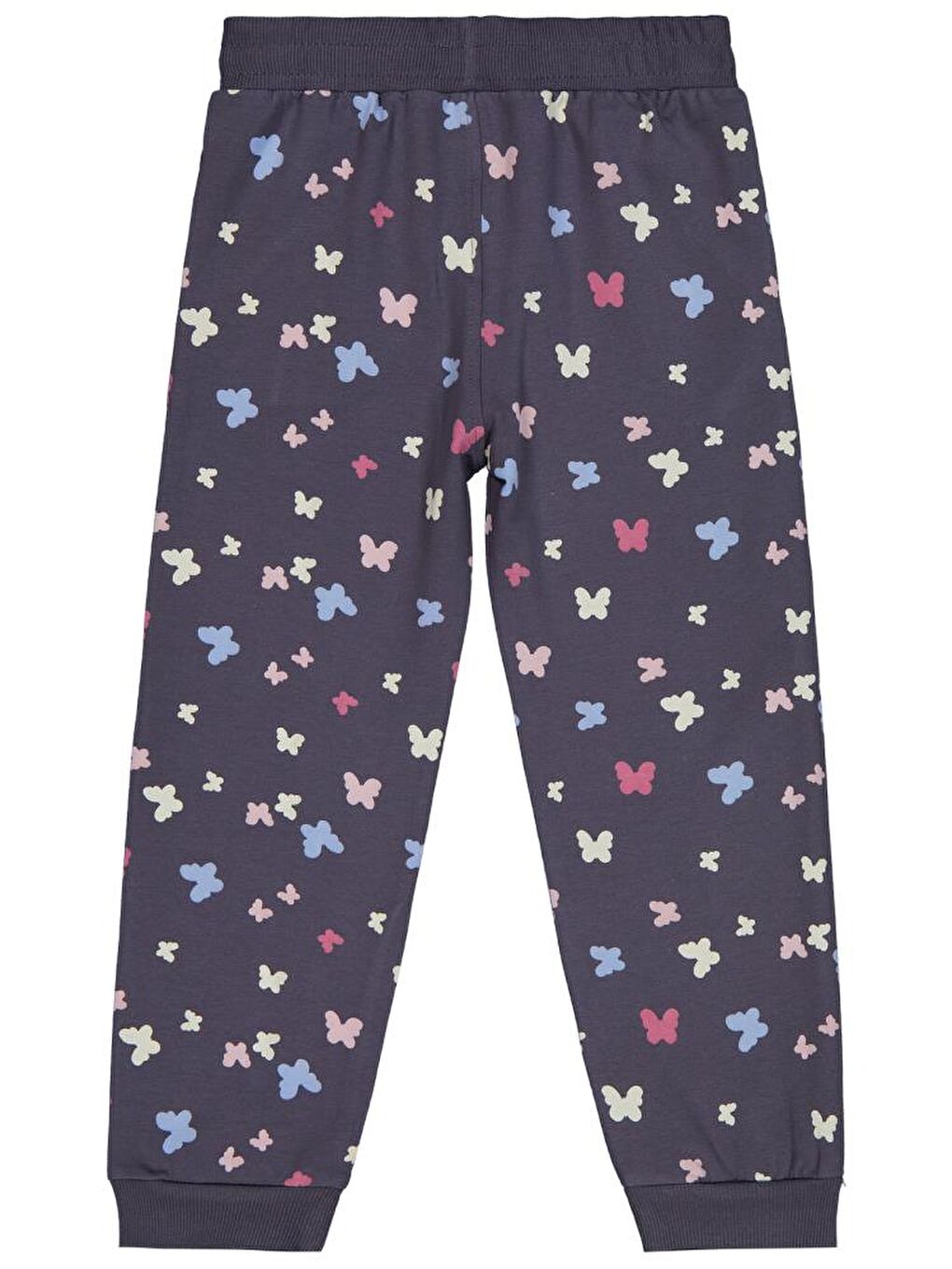 Antrasit Girls Kelebek Baskılı 6-9 Yaş Eşofman Altı