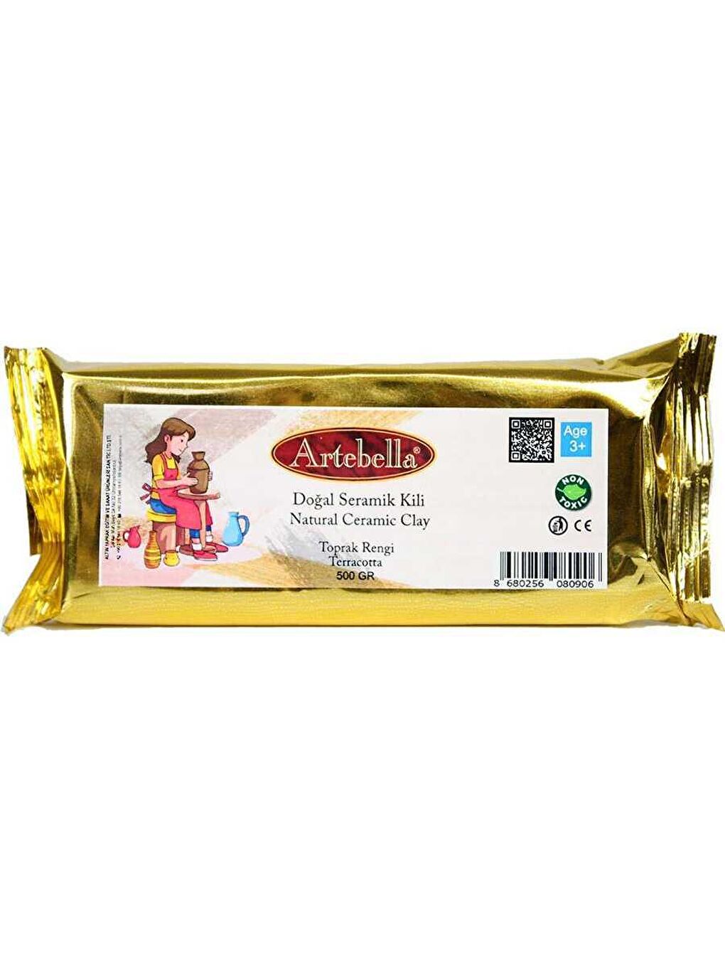 Artebella Kahverengi Doğal Seramik Kili Toprak Rengi 500gr - 1