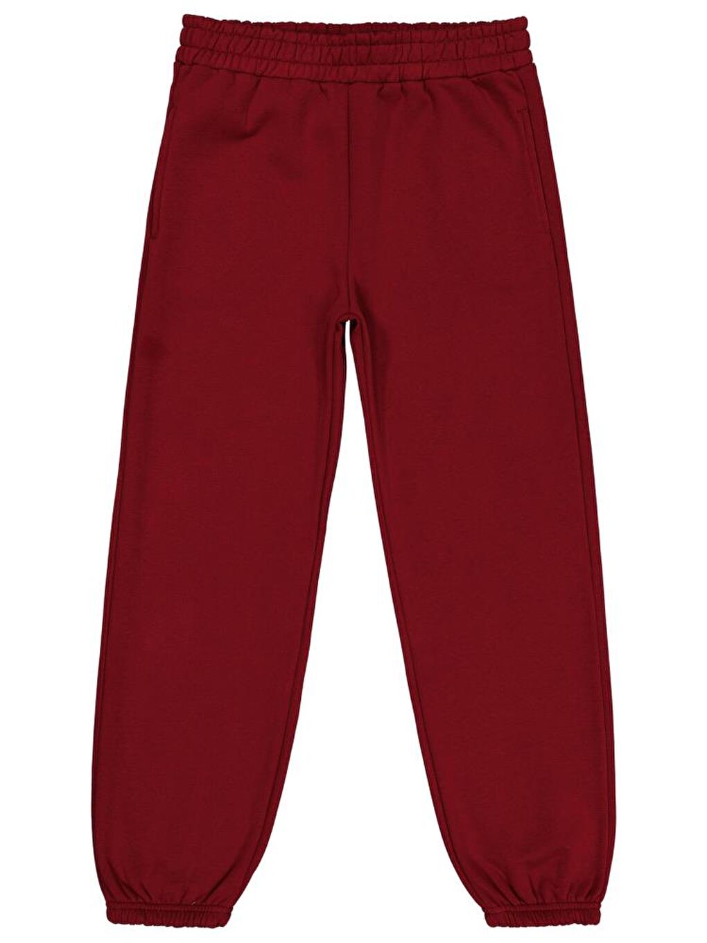 Bordo Girls Düz 10-13 Yaş Eşofman Altı