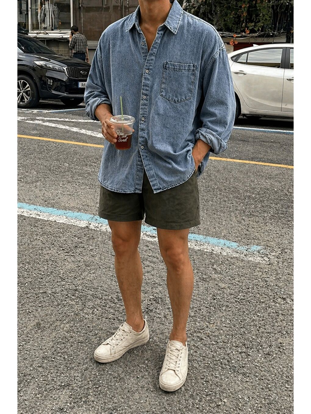 Mavi Oversize Jean Gömlek-1