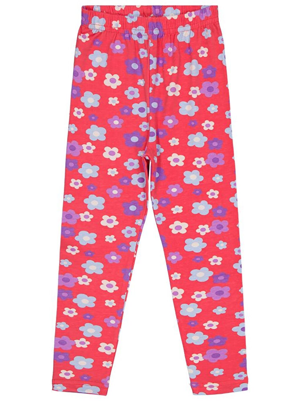 Fuşya Girls Büyük Çiçek Baskılı 6-9 Yaş Tayt