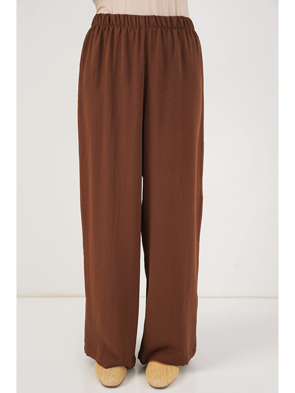 Kadın Önü Bağcıklı Tunik Pantolon İkili Takım 6744 - Kahverengi-4