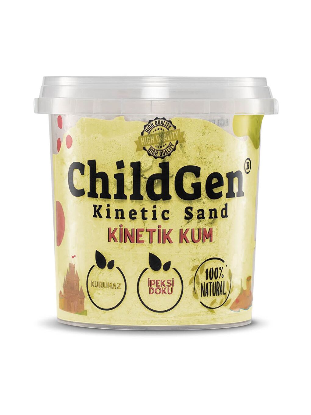 ChildGen Sarı Doğal Kinetik Kum 500gr - Sarı - 1