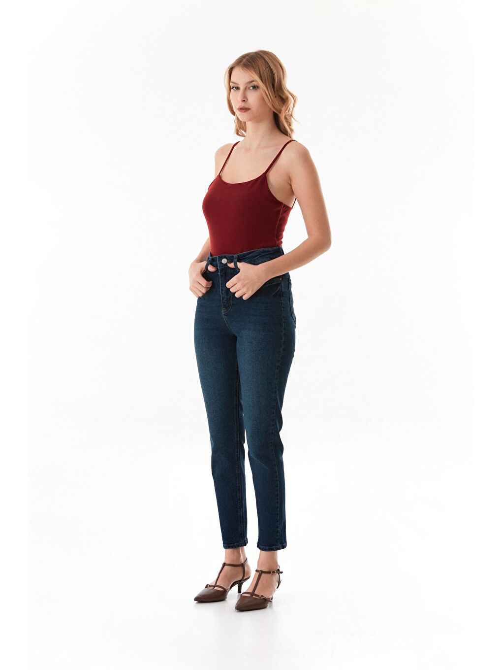 Bordo Basic Çıtçıtlı İp Askılı Body-1